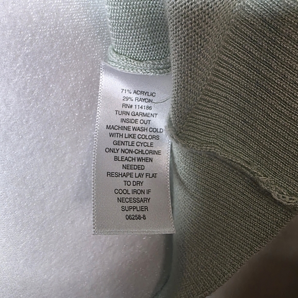 Liz Claiborne Mint Green Open Front Knit Cardigan Size Medium - Picture 5 of 6